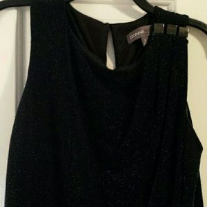 Deep blue metallic party dress